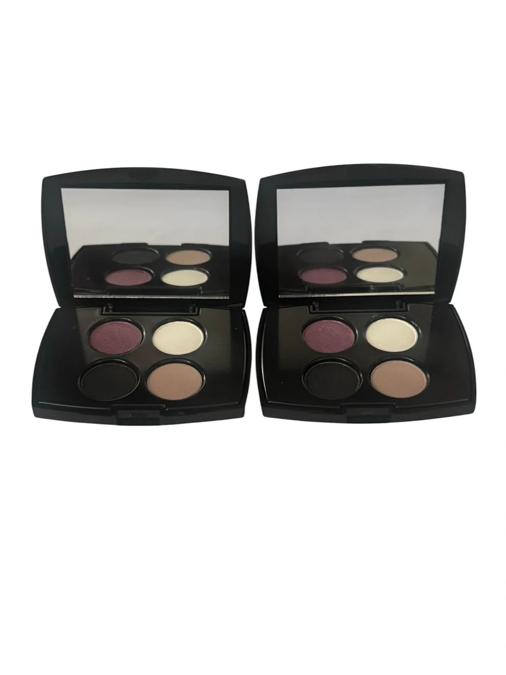 4-Color Eyeshadow Quad Palette - Plum, Cream, Black, Taupe ( Set of 2)